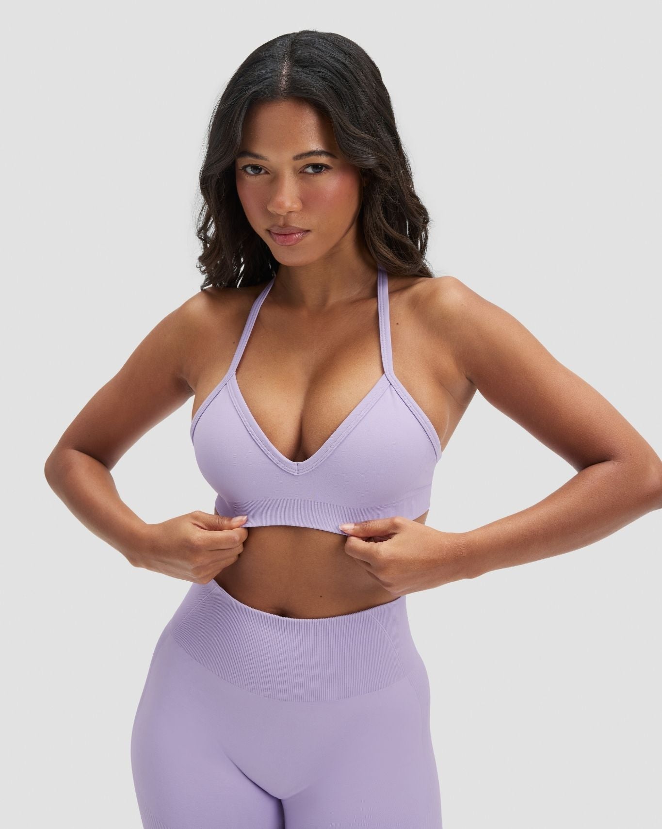 Ascend™ Sculpting Seamless Adjustable Halter Bra | Lilac