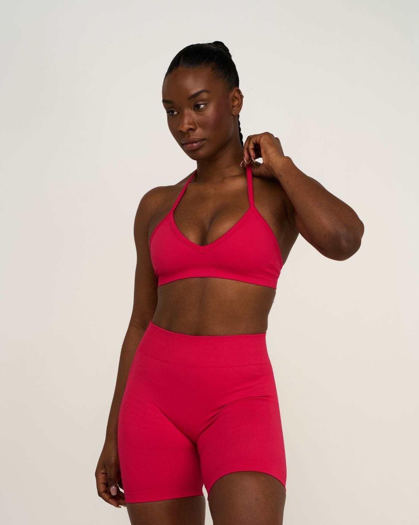 Ascend™ Sculpting Seamless Adjustable Halter Bra | Strawberry