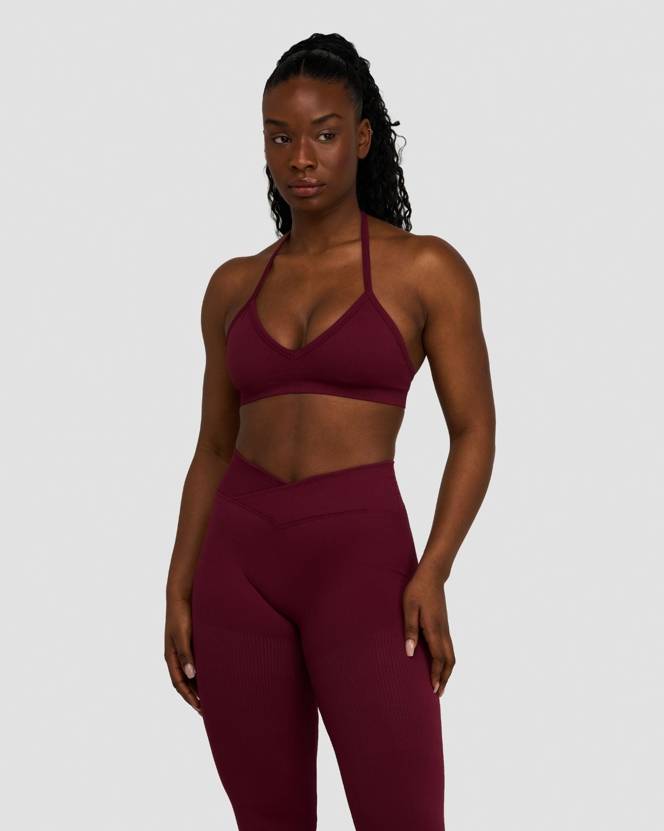 Ascend™ Sculpting Seamless Adjustable Halter Bra | Merlot