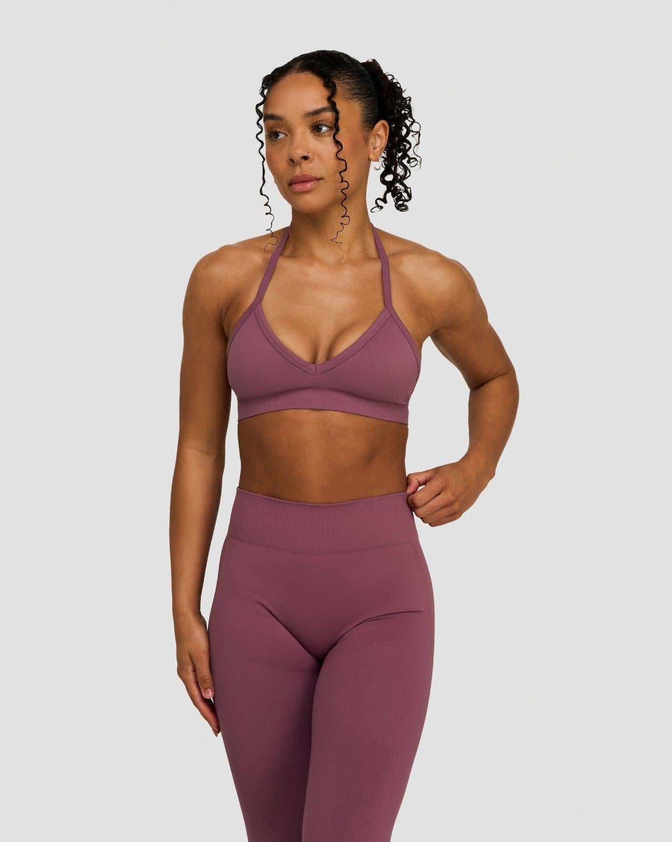 Ascend™ Sculpting Seamless Adjustable Halter Bra | Orchid Mauve