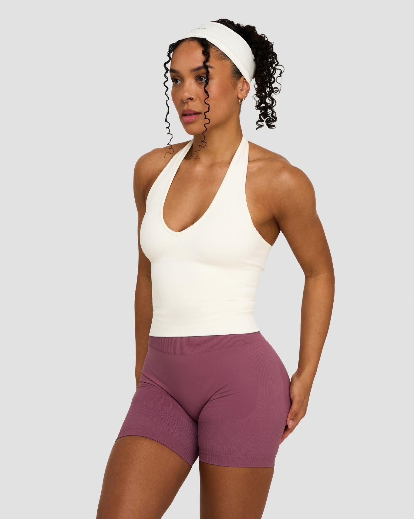 Ascend™ Sculpting Seamless Halterneck Top | Cream