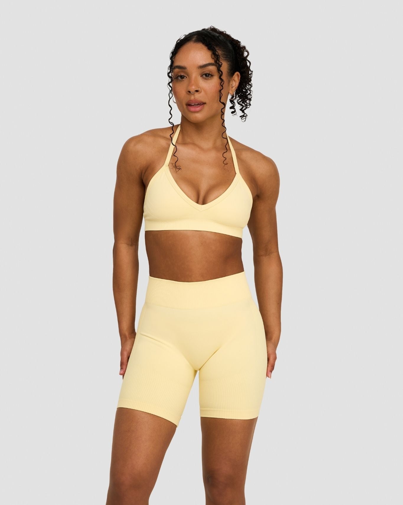 Ascend™ Sculpting Seamless Adjustable Halter Bra | Golden Butter