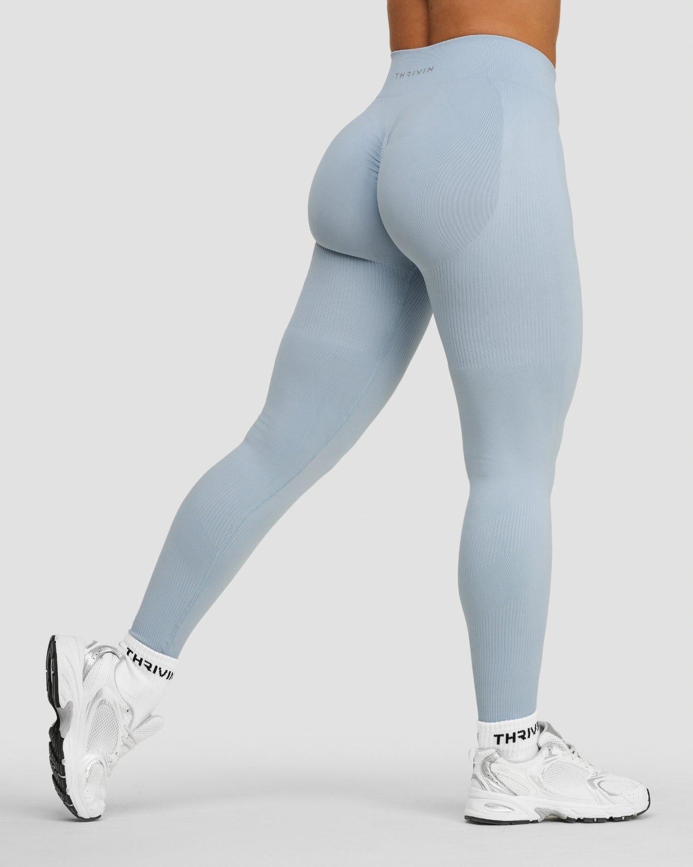 Ascend™ Sculpting Mid Waist Scrunch Leggings | Blue Haze