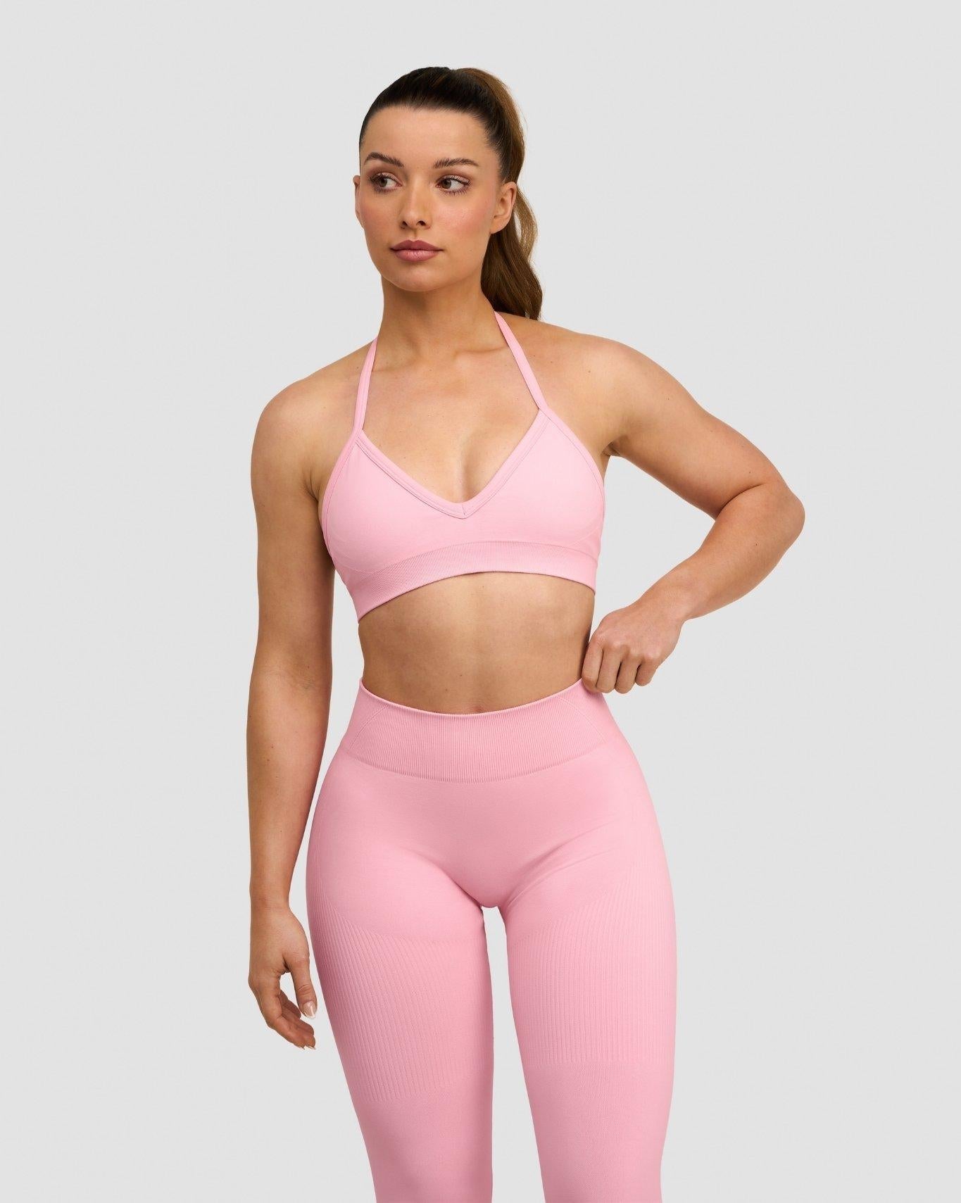 Ascend™ Sculpting Seamless Adjustable Halter Bra | Cotton Pink