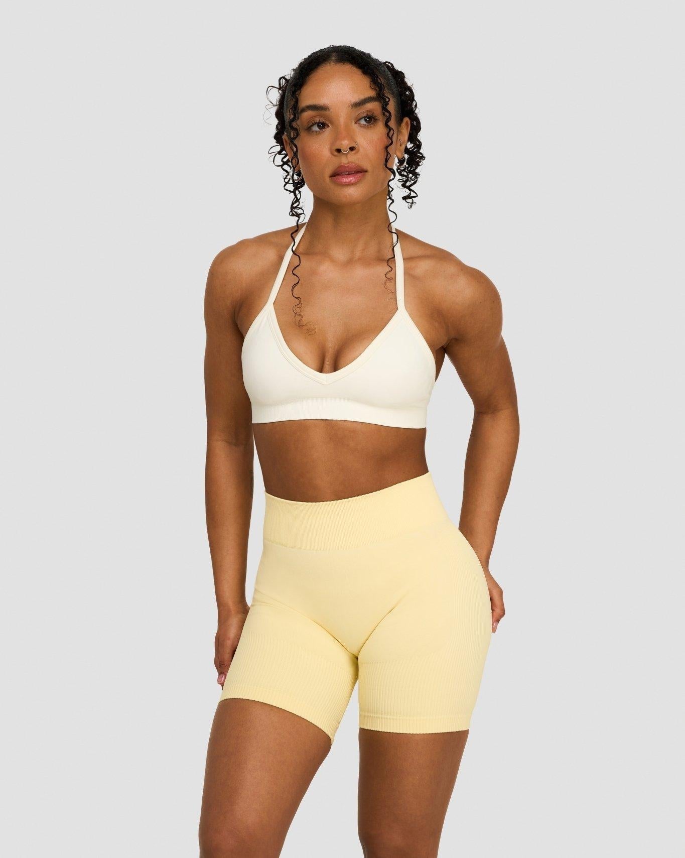 Ascend™ Sculpting Seamless Adjustable Halter Bra | Cream